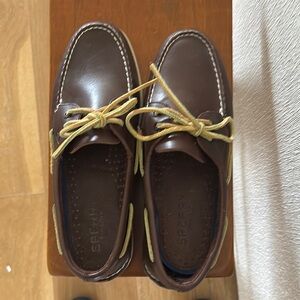 Sperry Brown Boat Shoes with Tan Laces